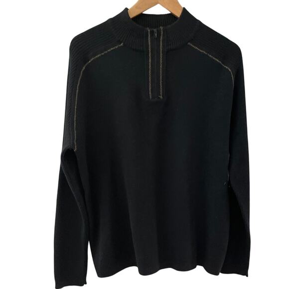 Wilke-Rodriguez Wool Blend Quarter Zip Soft Black Sweater Size Large - Picture 4 of 10
